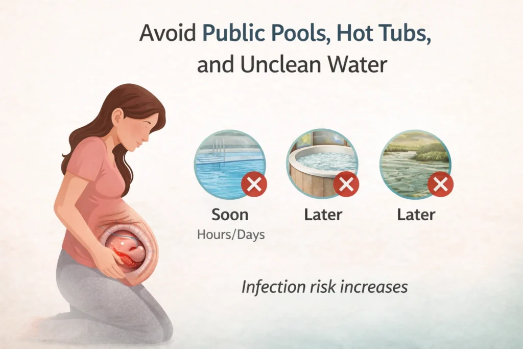 Avoid Public Pools, Hot Tubs, and Unclean Water